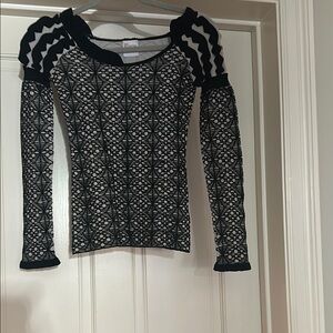 Elegant Black and White Red Valentino Sweater